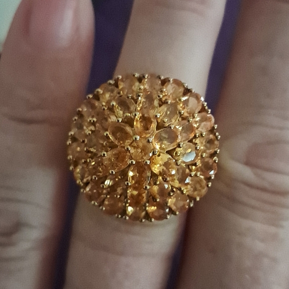 Premium Viceroy Spessartine Garnet Cluster Style Ring. - Picture 4 of 6